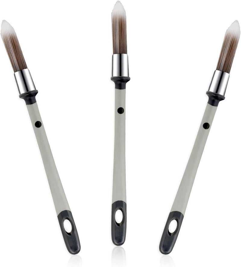 salbsever 3 Pcs Paint Brushes for Painting Walls 0.37 Inch Small Paint Brush, Trim Paint Brushes Edge Painting Tool for Baseboards Furniture House Wall Corners Detail Paint Edger Brush and Touch Up Painting - Image 1